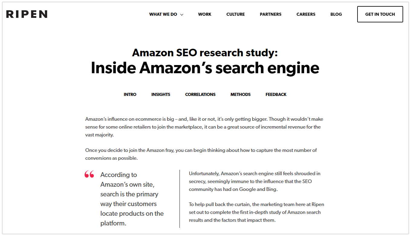 ripen amazon seo rapport